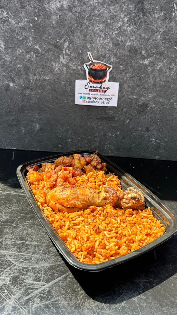 Tasty Jollof Rice + Plantain & Chicken (Value Added Pack)