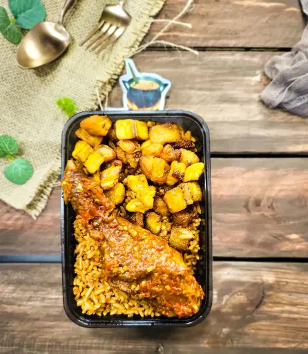 Tasty Jollof Rice + Plantain & Chicken (Regular Packs)