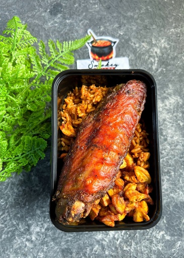 Tasty Jollof Rice + Plantain & Turkey (Value Added Pack)