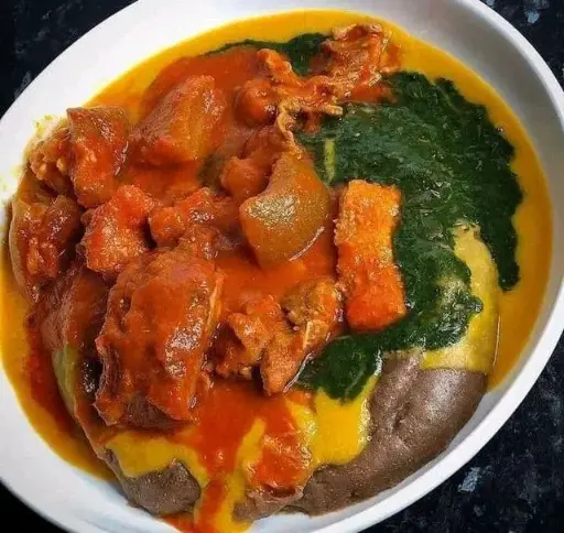 Amala + Gbegiri + Ewedu + Assorted